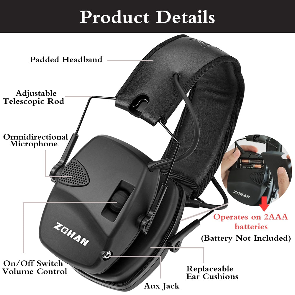 ZOHAN Electronic Shooting Ear Protection