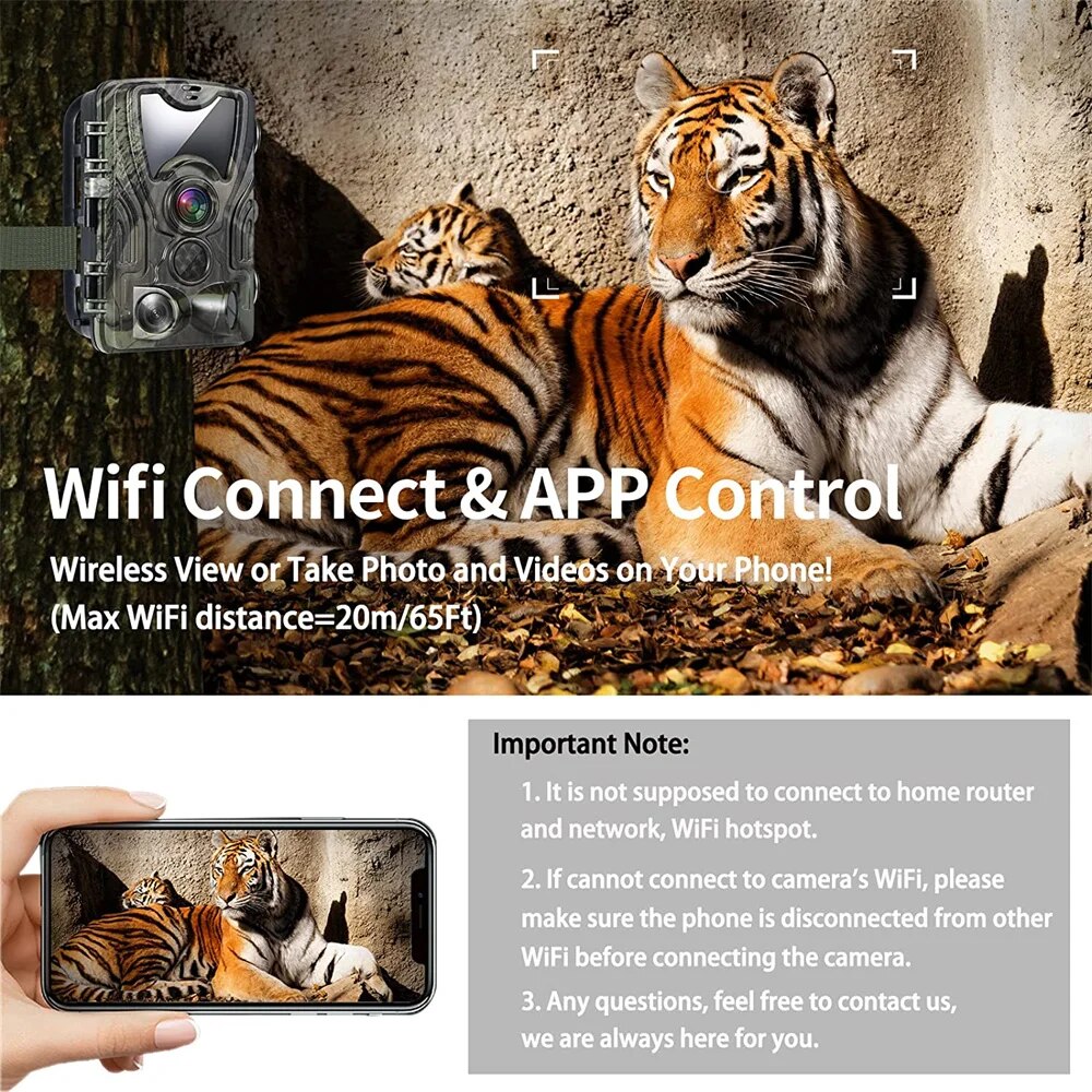 Outdoor WiFi Trail Camera Bluetooth 4K 36MP Game Camera