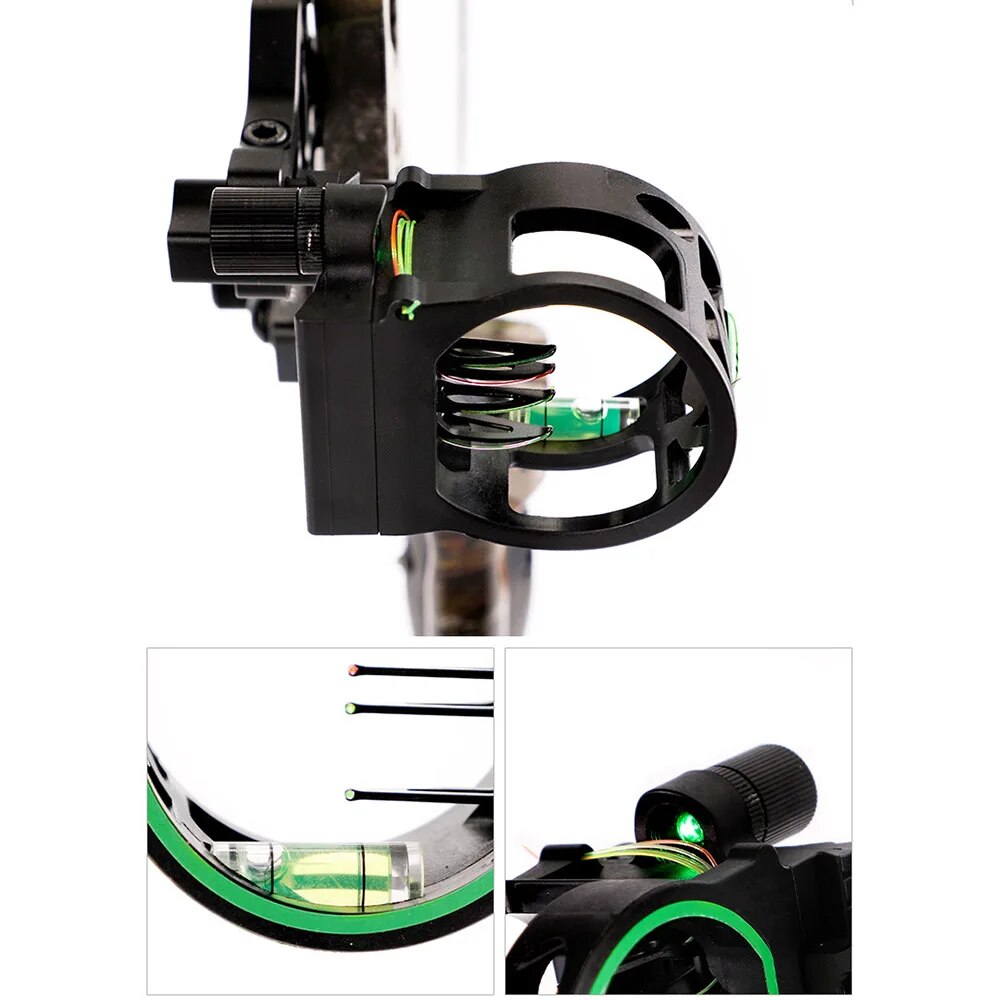 Compound Bow 5-needle Sight Aluminum Alloy Adjustable with Light Aiming