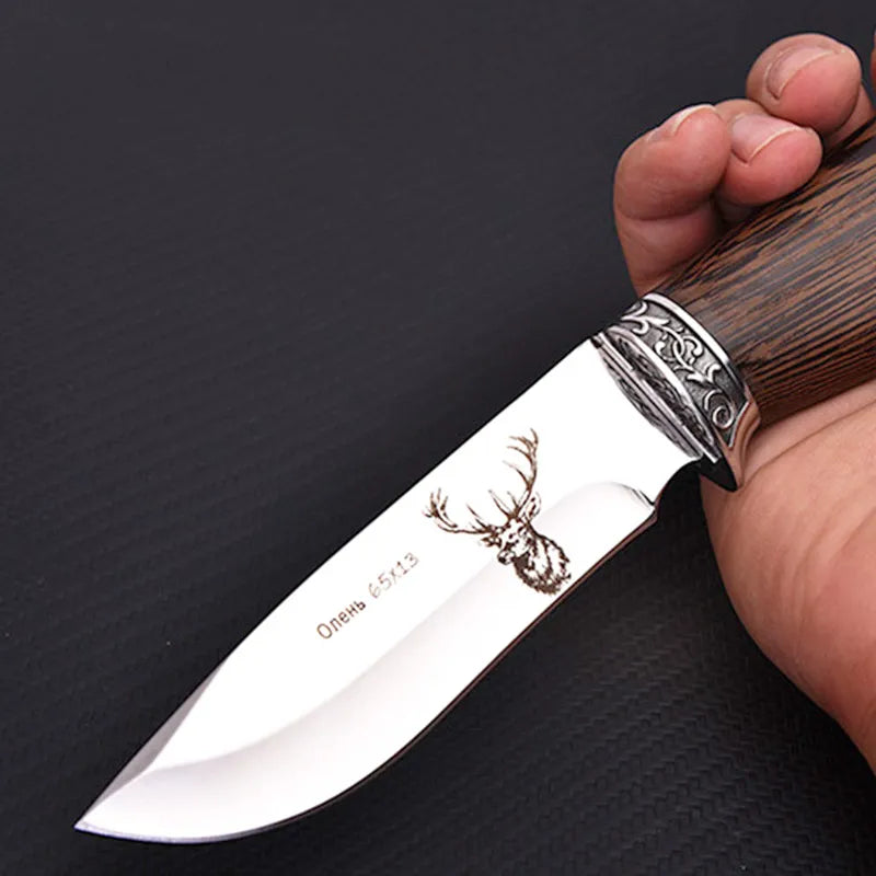 Wood Handle Design Knife Fixed Blade