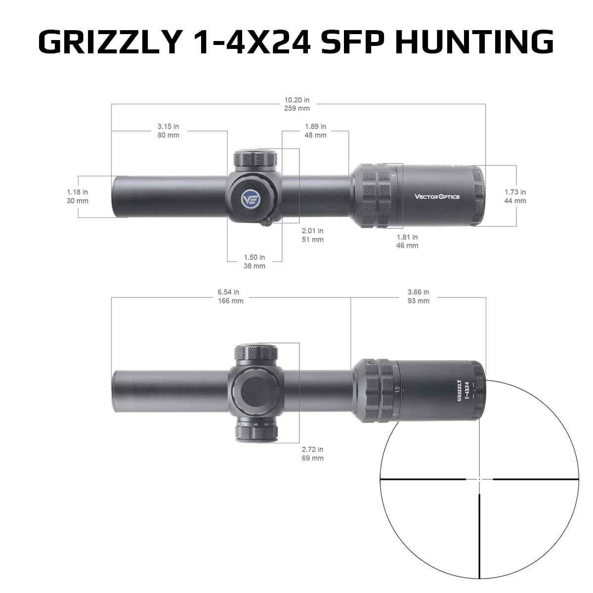 Vector Optics 1-4x24 1-6x24 SFP/FFP LPVO Riflescope For .308 30-06 AR15 Rifles&Airguns Hunting