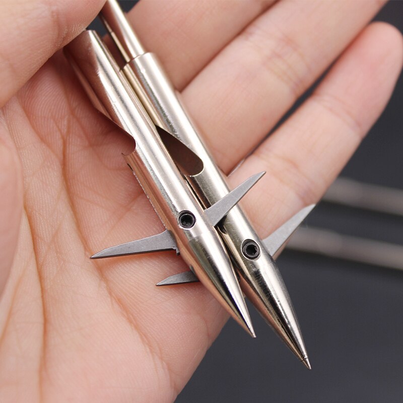 3pcs Short Fishing Tips Outdoor Riverside Archery Hunting Stainless Steel Metal