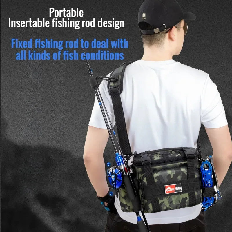 Outdoor Fishing Backpack with Rod Holder