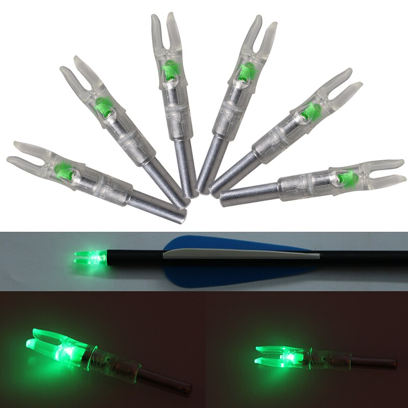 6PCS Green Led Lighted Nocks For Arrow Shaft