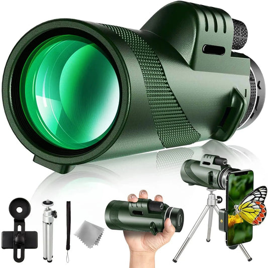 APEXEL Powerful 80X100 HD Monocular Telescope With Tripod and Phone Clip