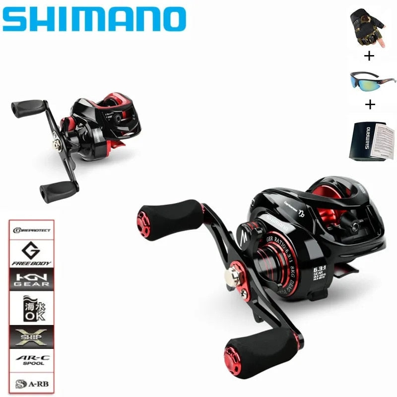 NEW SHIMANO Baitcasting Fishing Reel 6.3:1 Ultra-Linght 200g MAX Drag Power 18LB Long Casting