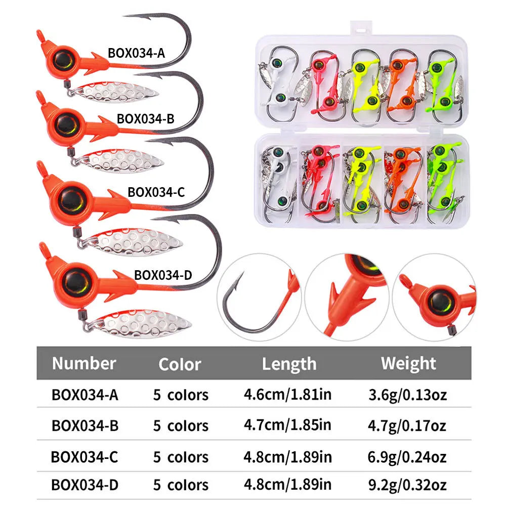 25PCS Crappie Jigs With Underspin