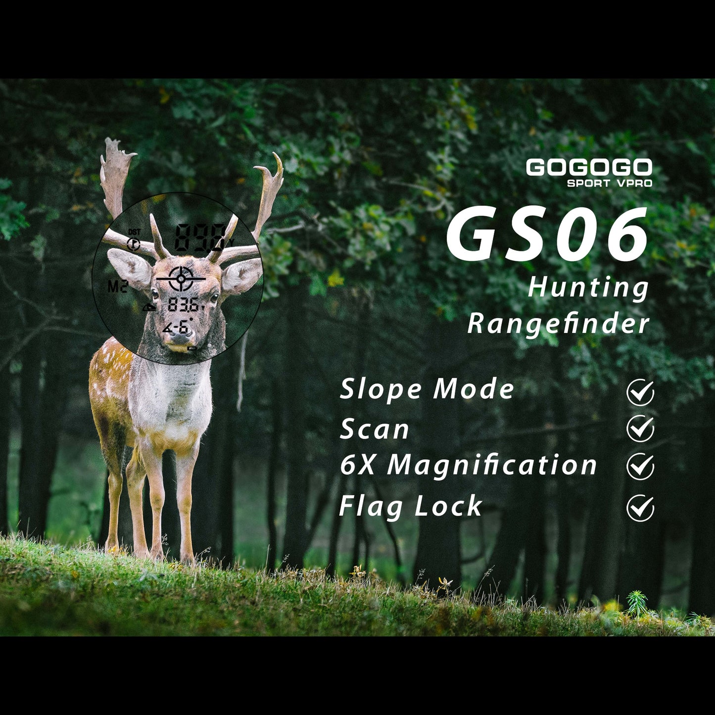 Gogogo Sport Vpro Hunting Laser Rangefinder 6X Range Finder 600m 1000m Slope Continuous Scan Camo Distance Measure Tools