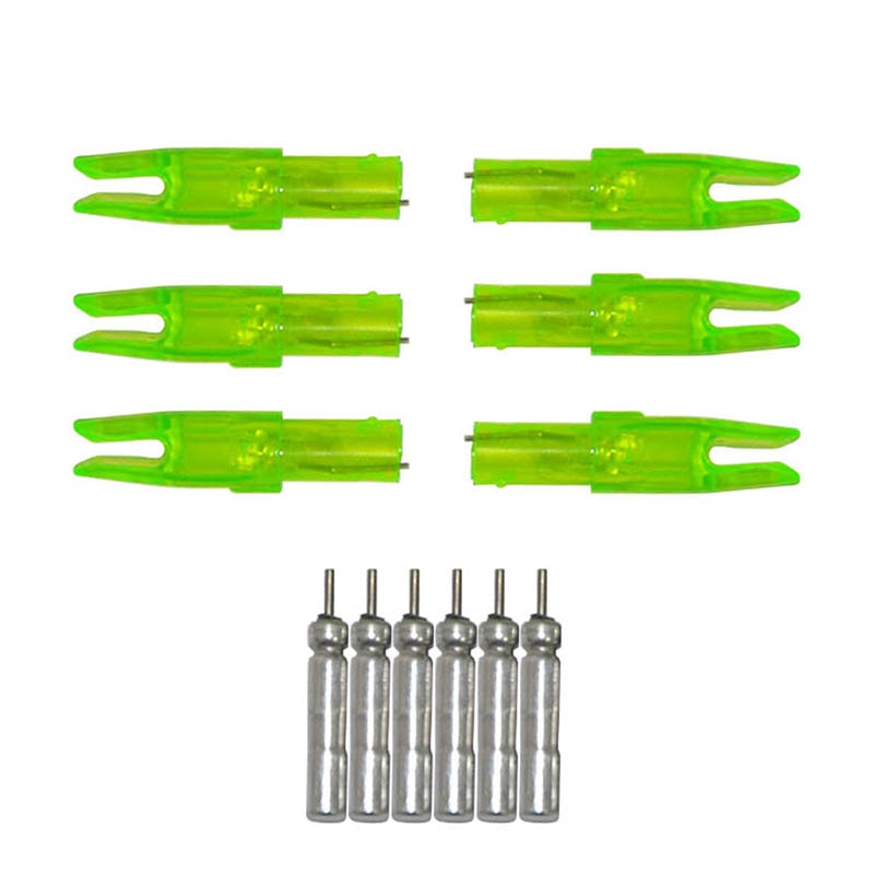 6PCS Green Led Lighted Nocks For Arrow Shaft