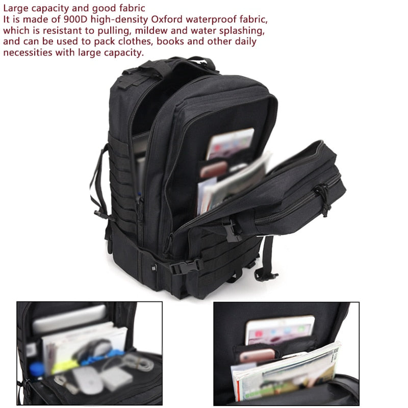 Military Tactical Backpack Men 50L /25L Waterproof Large Capacity Bags For Camping Hunting Trekking