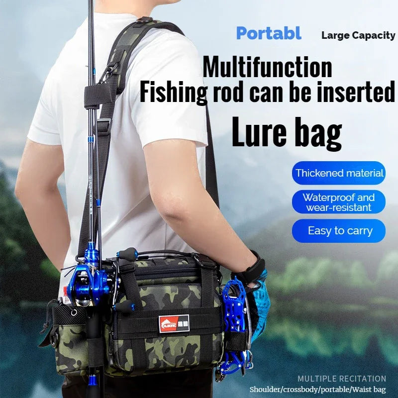 Outdoor Fishing Backpack with Rod Holder